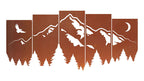 Wandbild - Berg- und Waldpanorama - im Edelrostdesign 5-teilig Wandbild-Set
