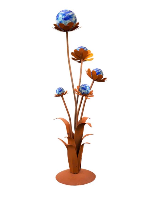 Glasblume Blumenzauber 165 Exklusive Gartendeko mit handgefertigten Glaskugeln
