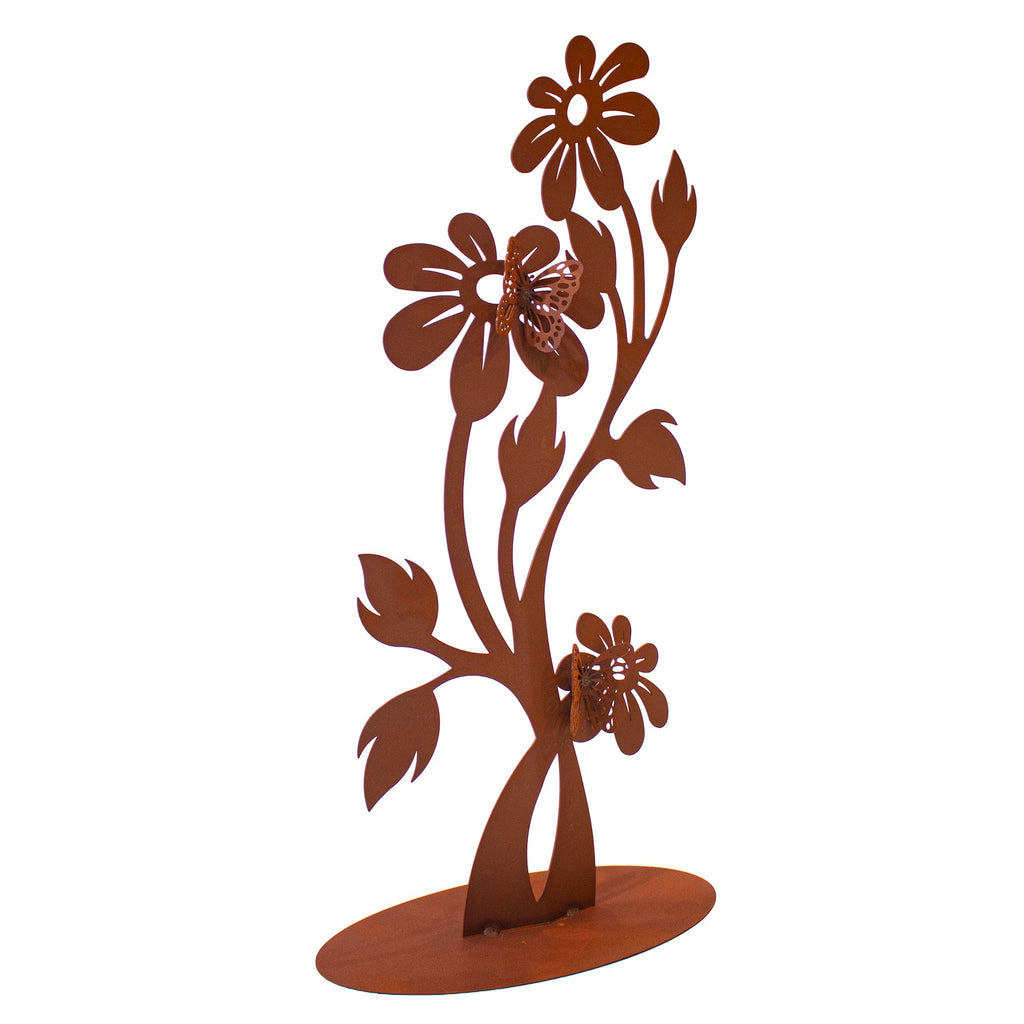 Blume Florentina Edelrost Gartendeko aus Metall, 76 cm, Made in Germany