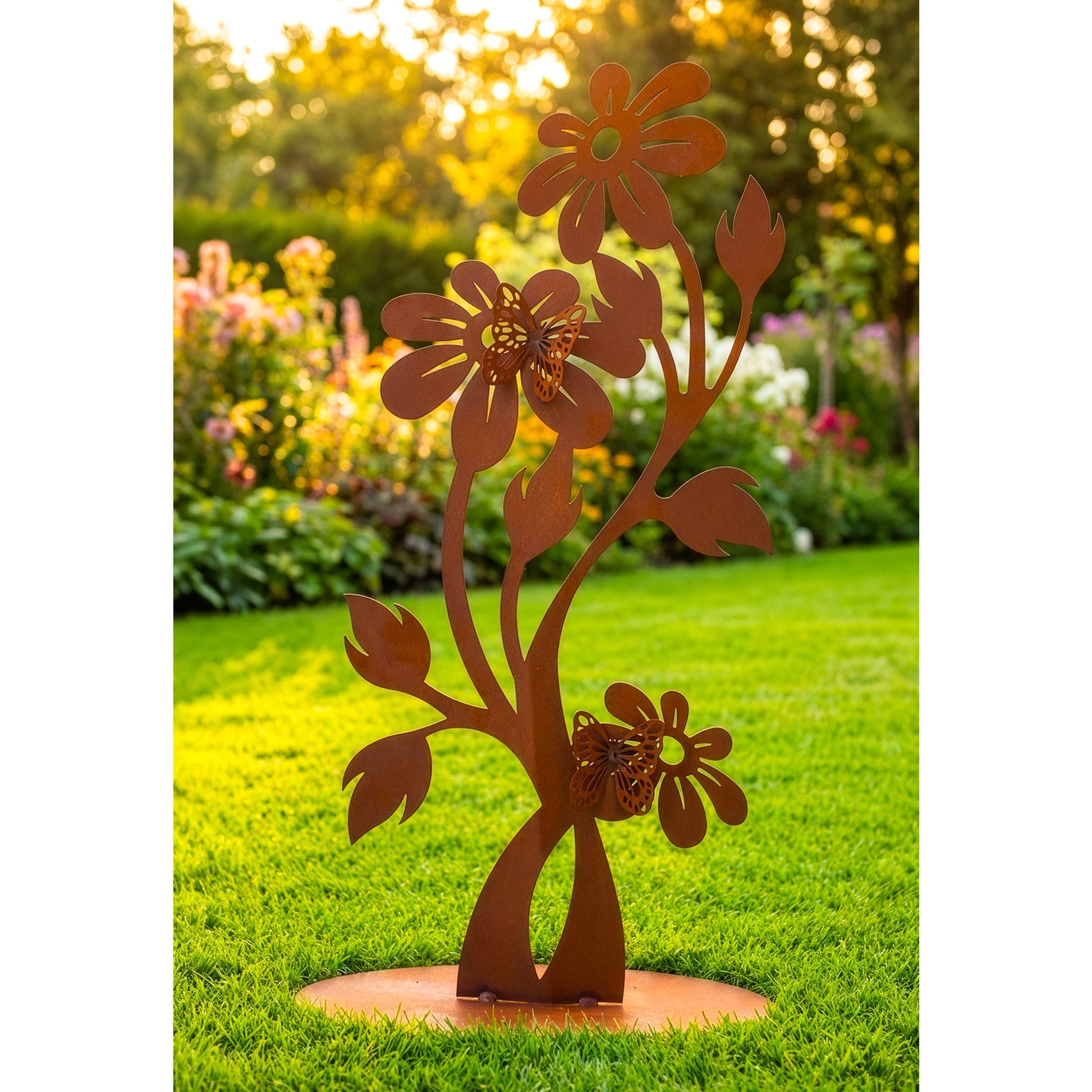 Blume Florentina Edelrost Gartendeko aus Metall, 76 cm, Made in Germany