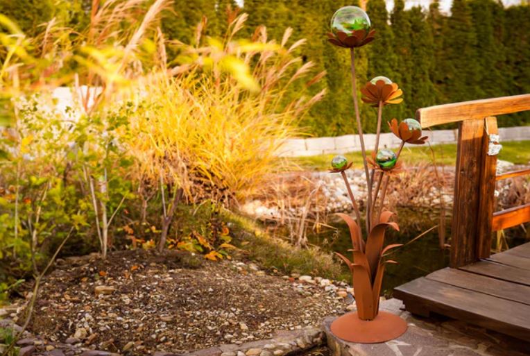 Glasblume Blumenzauber 165 Exklusive Gartendeko mit handgefertigten Glaskugeln