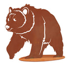 Tierfigur Metall - Braunbär Bruno - Edelrost Skulptur Gartendeko Rost Wildtiere