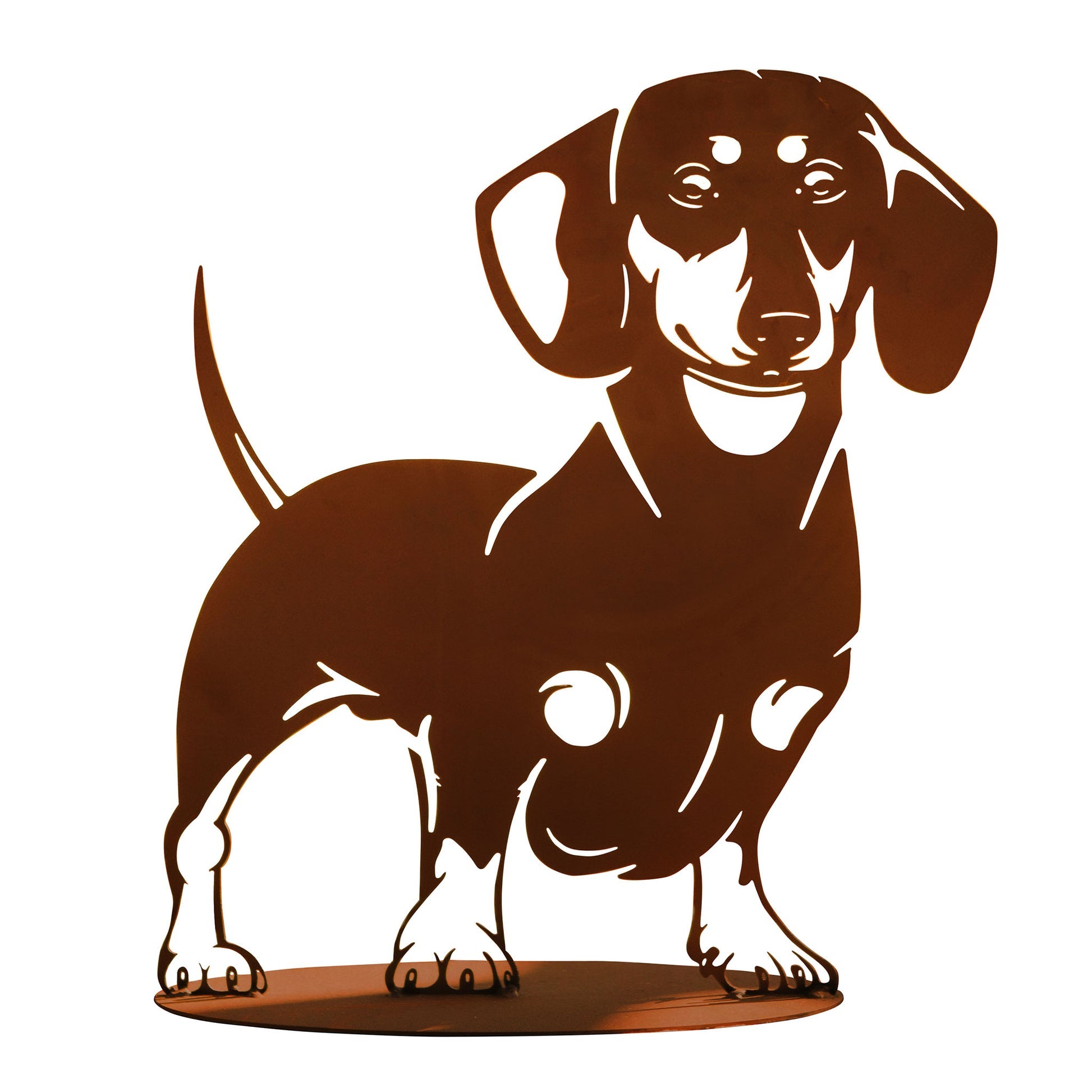 Tierfigur Metall - Dackel Wasti - Rostige Gartendeko Dackelliebhaber