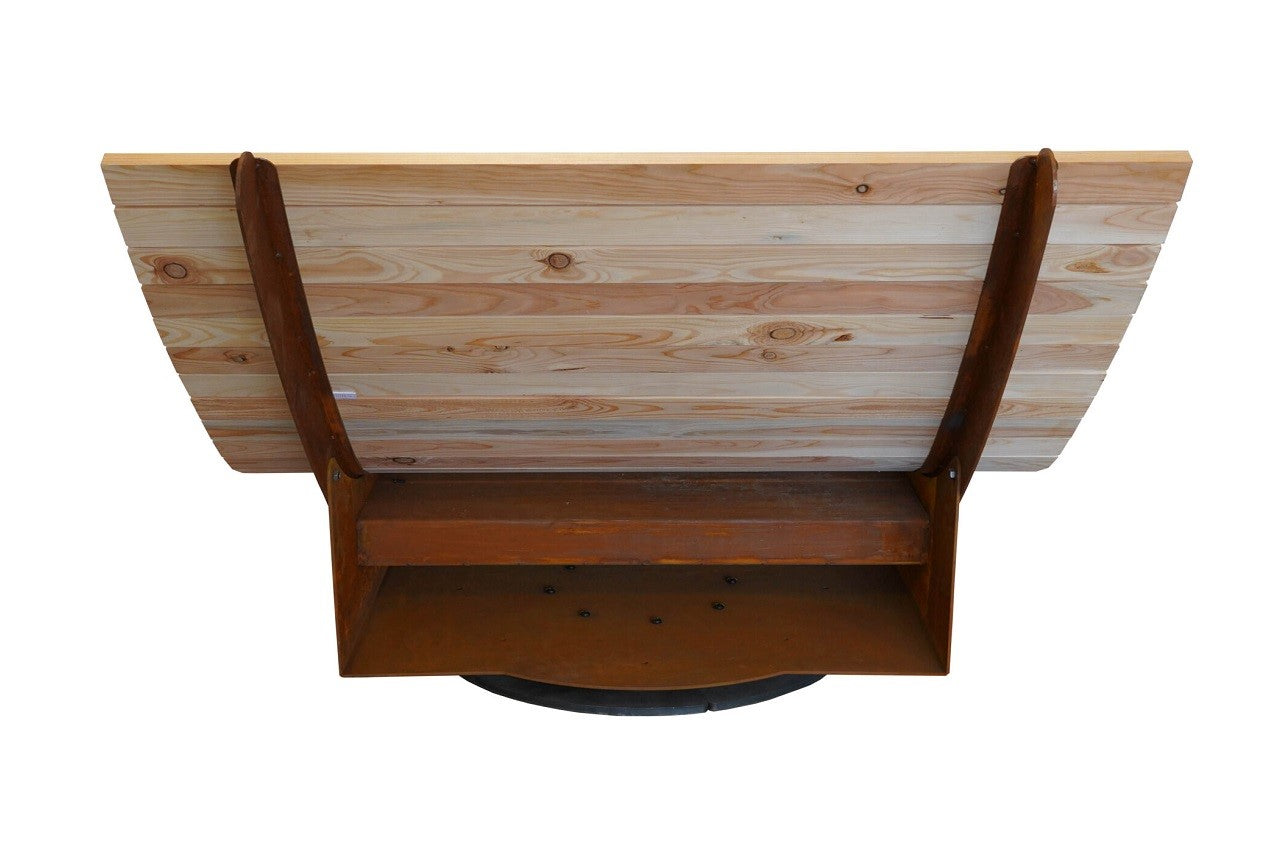 Doppelliege Venlo mit Standfuß – Gartenliege aus Edelrost & Lärchenholz, drehbar