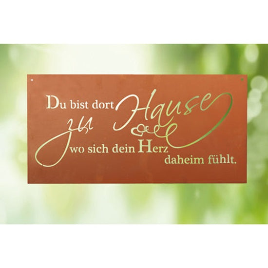 Edelrost Schild Gedichttafel - Heimat - Spruchschild Rost Deko Geschenkidee