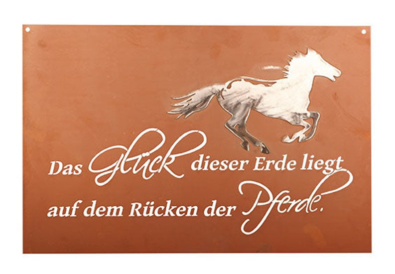 Edelrost Schild Gedichttafel - Pferdeglück - Spruchschild Rost Deko Geschenkidee