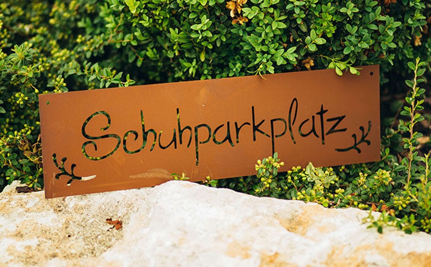 Edelrost Schild Wandtafel - Schuhparkplatz - Rostdeko Witzige Deko Eingang Flur