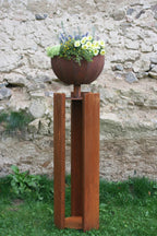 Edelrost Säule Athen inkl. Schale Gartensäule Pflanzsäule Dekosäule 120 cm hoch