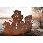 Edelrost Schneefigur "Familie Snow" Winterliche Deko  Metall