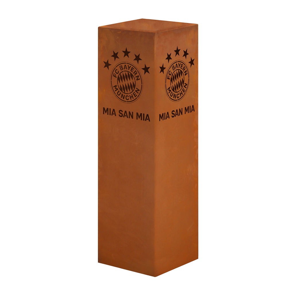 FC Bayern Dekosäule - Mia san Mia im 5 Sterne Edelrost Design - Gartensäule