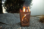 Feuerkorb Feuerteufel aus Metall im Edelrost Design Feuerstelle Garten Rostdeko
