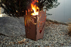 Feuerkorb Feuerteufel aus Metall im Edelrost Design Feuerstelle Garten Rostdeko