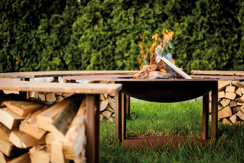 Grillstelle Holzkohlegrill Grillplatz XL Circle Echtrost