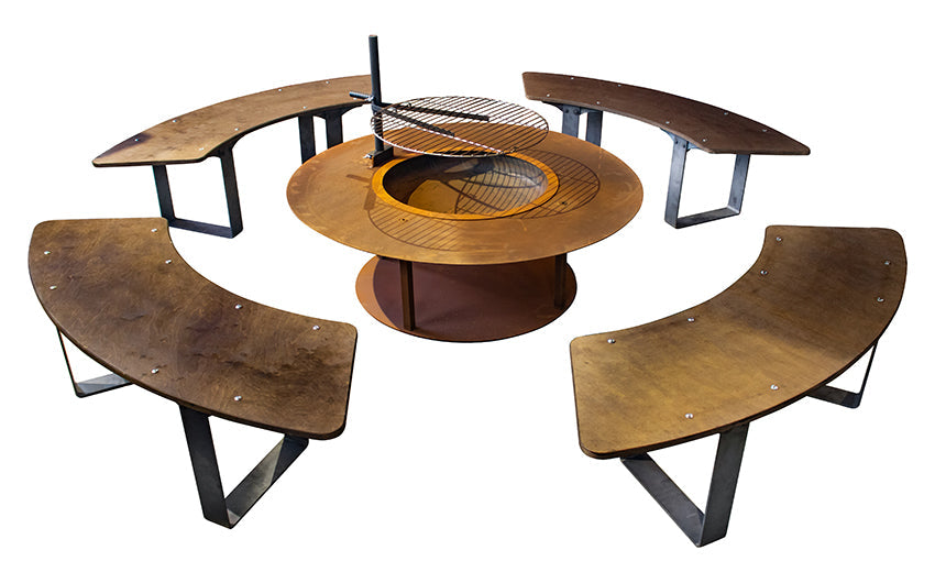 Grillstelle Holzkohlegrill Grillplatz XL Circle Echtrost