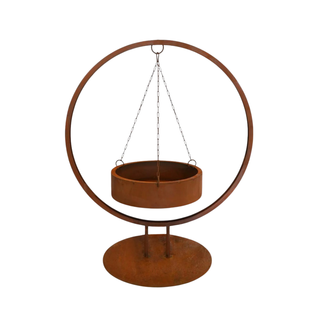 Feuerstelle Graz aus Edelrost - Design Garten Feuerstelle mit Feuerschale
