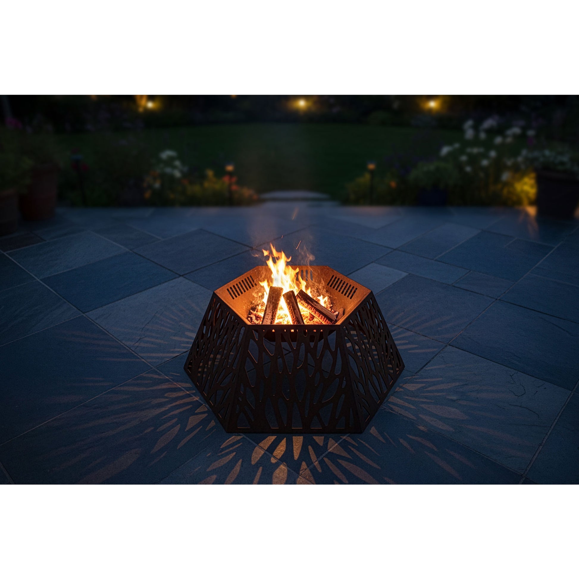 Feuerstelle Hexagon moderne sechseckige Design-Feuerschale 76×76×35 cm