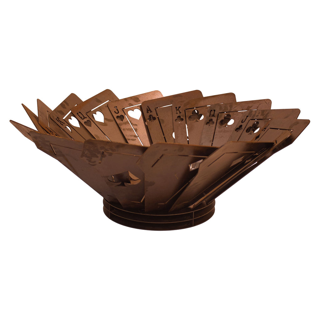 Feuerstelle Poker aus Edelrost – Design Feuerschale mit Spielkartenmotiv Ø 100 cm