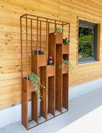 Pflanzregal Lazise Edelrost Handgefertigt Höhe 183 cm Kräuterregal Blumenregal