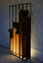 Pflanzregal Lazise Edelrost Handgefertigt Höhe 183 cm Kräuterregal Blumenregal