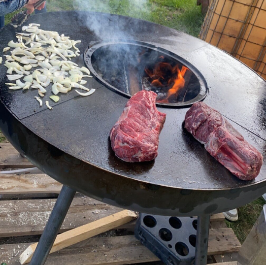 Grillstelle Feuerstelle Feuerschale XL mit Grillplatte aus Metall Gartengrill