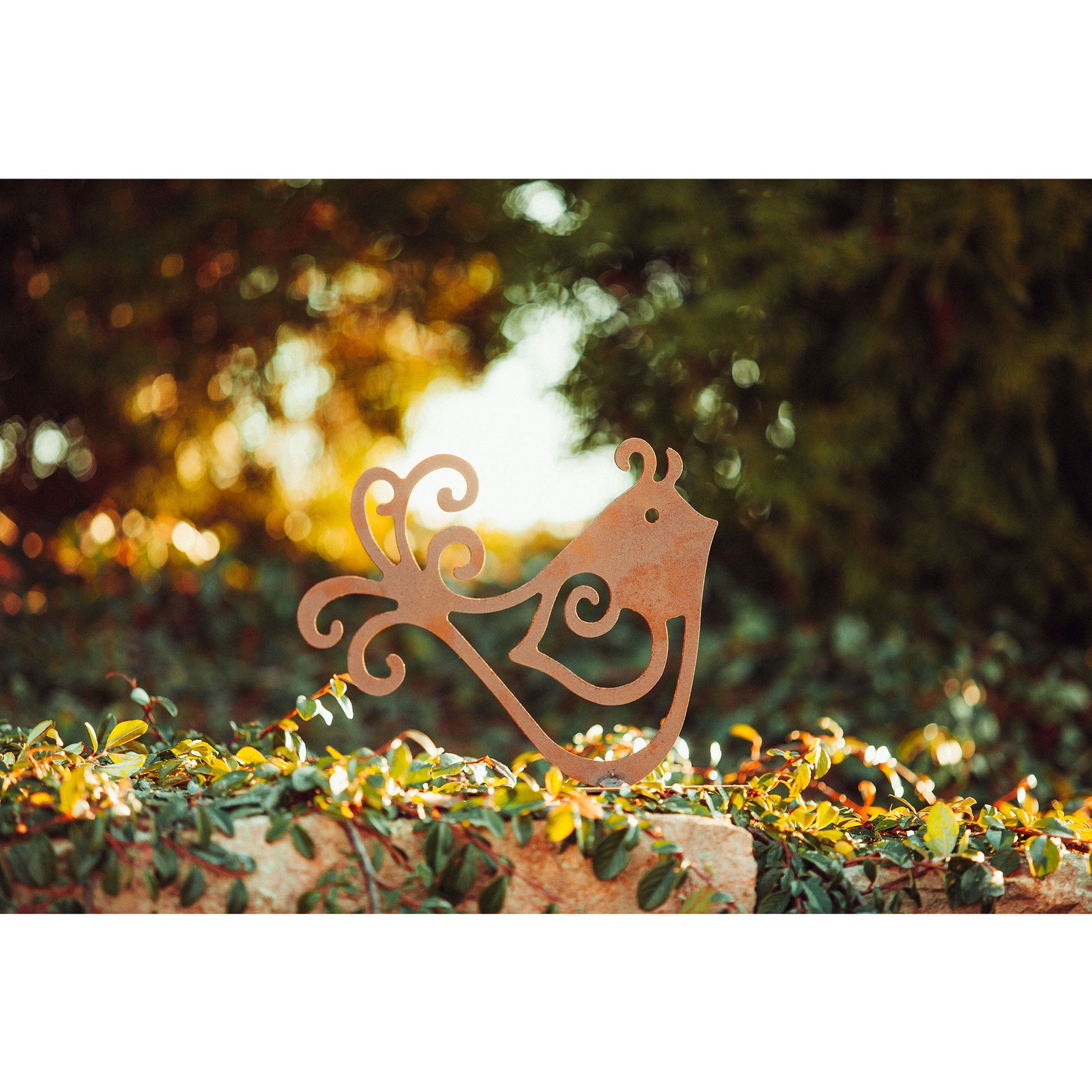 Tierfigur Metall - Gartenstab Vogel - Edelrost Deko Rost Deko Vogelfreund