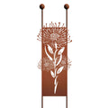 Gartenstecker XL aus Edelrost mit Pusteblume Motiv Gartendeko Sichtschutzwand
