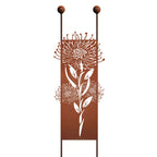 Gartenstecker XL aus Edelrost mit Pusteblume Motiv Gartendeko Sichtschutzwand