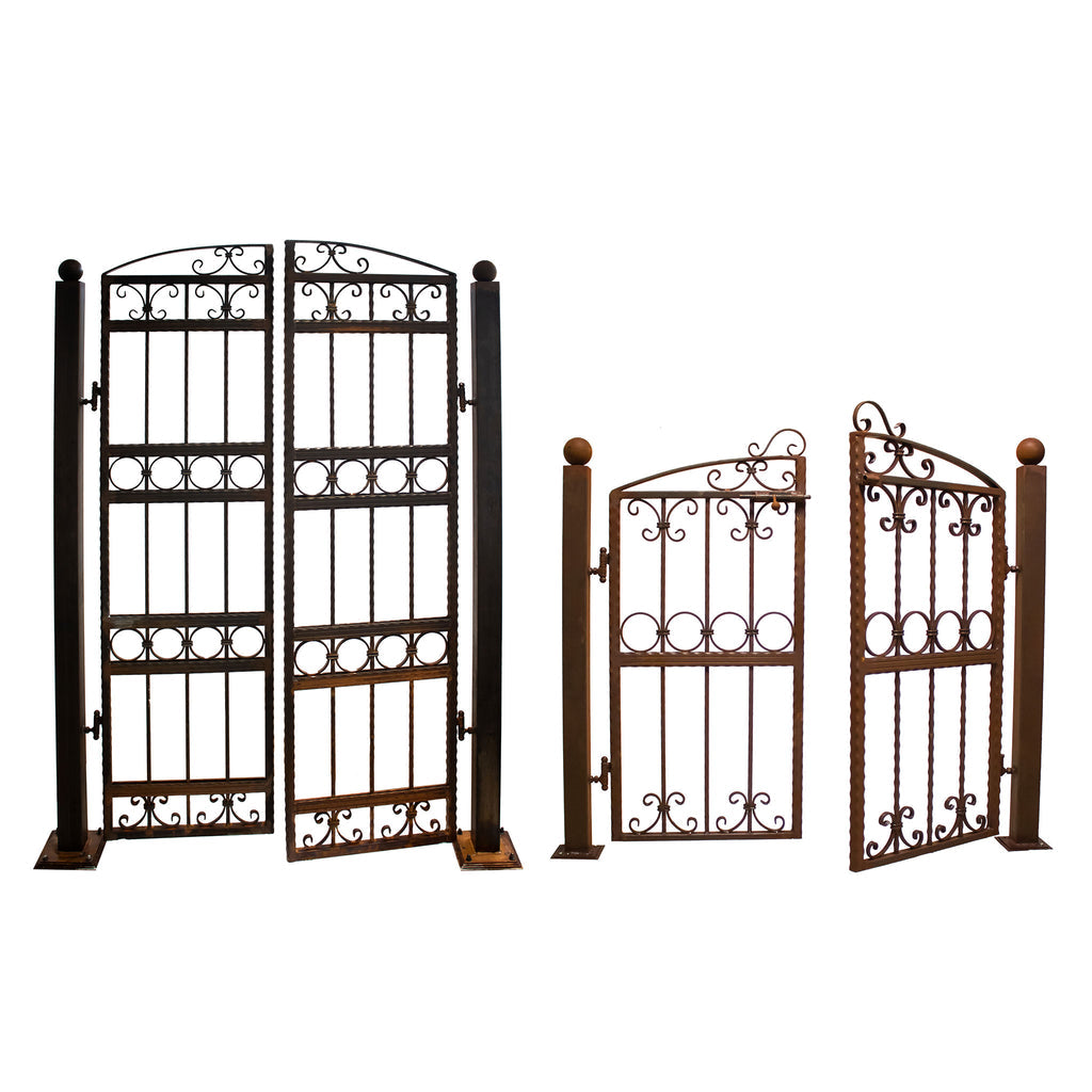 Gartentor Schmiedeeisen Edelrost Patina, Gartentür, Eingangspforte Antik-Optik