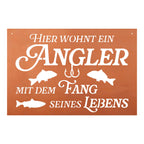 Gedichttafel Angler - Edelrost Schild Spruchschild Rost Deko Geschenkidee