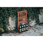 Gedichttafel - Let's drink - aus Metall Edelrost Getränkehalter Bierflaschen