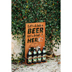 Gedichttafel - Let's drink - aus Metall Edelrost Getränkehalter Bierflaschen