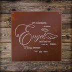Edelrost Schild Gedichttafel - Engel - Spruchschild Rost Spruchtafel Geschenk