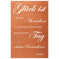 Edelrost Schild Gedichttafel - Glück ist Zeit mit Menschen zu verbringen - Deko