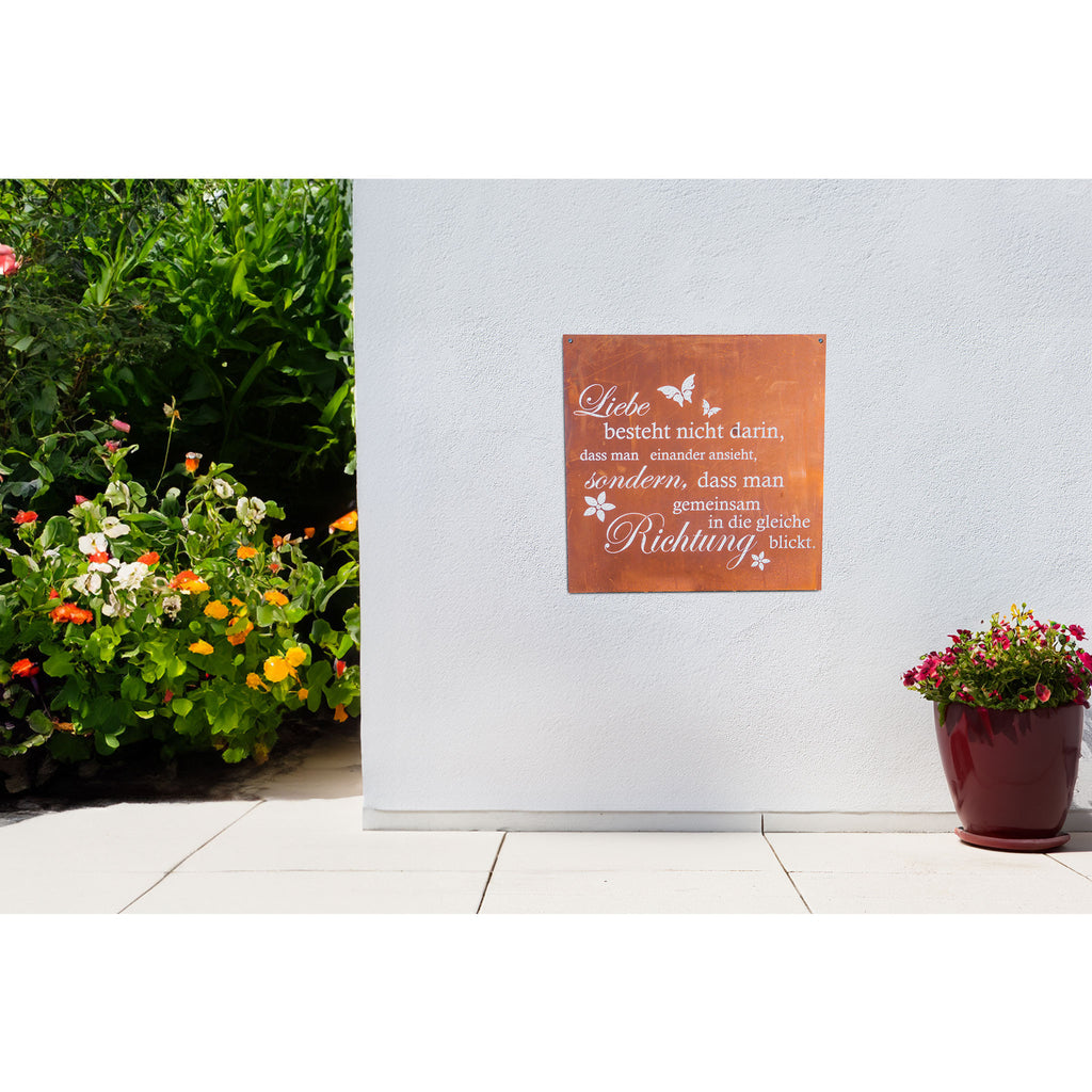 Edelrost Schild Gedichttafel - Liebe - Spruchschild Spruchtafel Geschenkidee