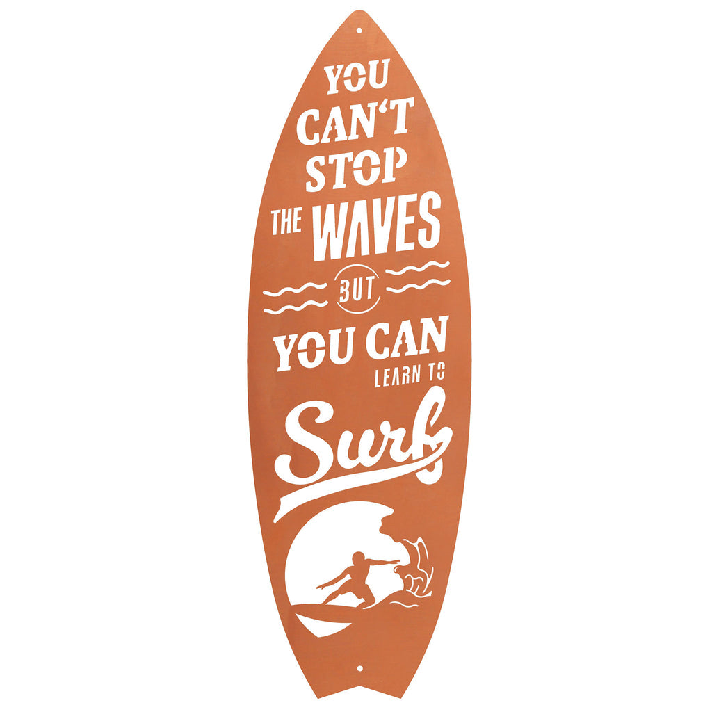 Gedichttafel Surfen - Edelrost Surfboard Garten Deko Pool Outdoor