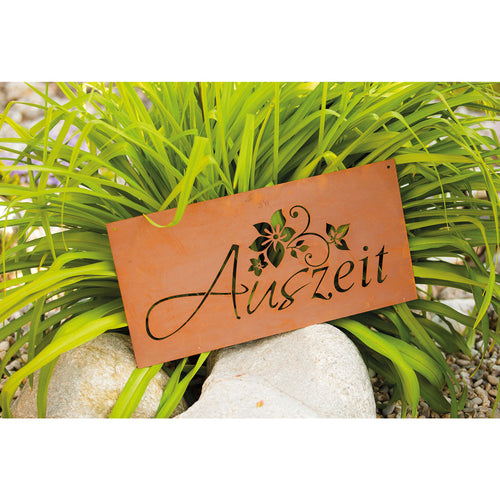 Edelrost Schild Gedichttafel - Auszeit - Spruchschild Deko Rost Geschenkidee
