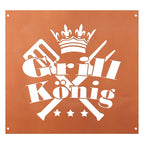 Edelrost Schild Gedichttafel - Grill-König - Gartendeko Spruchschild Rost Deko