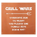Edelrost Schild Gedichttafel - Grill Wars - Gartendeko Spruchschild Rost Deko