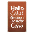 Edelrost Schild Gedichttafel - Hello - Gartendeko Spruchschild Rost Deko Türdeko