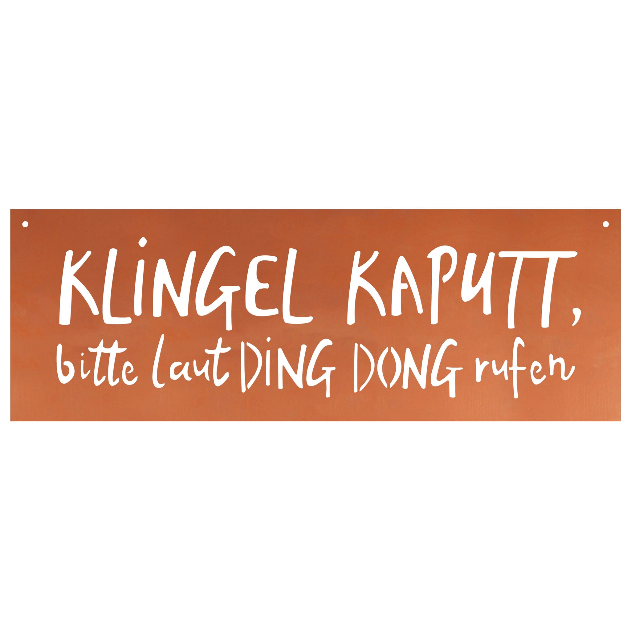 Edelrost Schild Gedichttafel - Klingel kaputt - Spruchschild Rost Deko Gartendeko