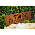 Edelrost Schild Gedichttafel - Kommste rein - Gartendeko Spruchschild Rost Deko