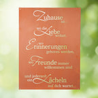 Edelrost Schild Gedichttafel - Lächelndes Zuhause - Spruchschild Deko Rost
