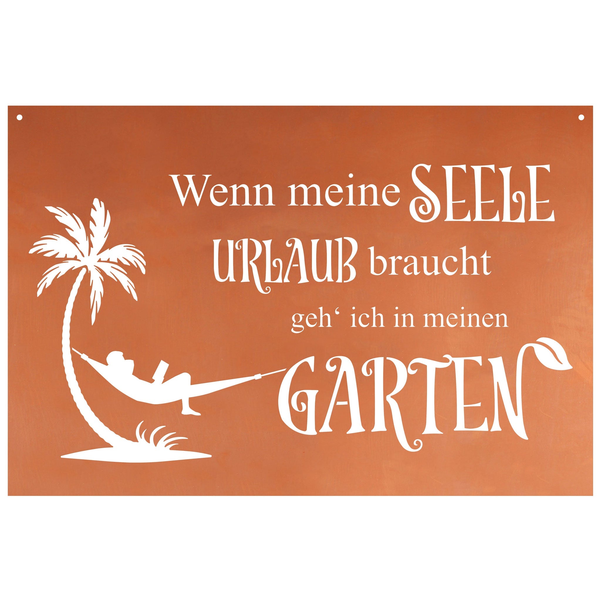 Edelrost Schild Gedichttafel - Urlaub - Gartendeko Spruchschild Rost Deko Wohndeko