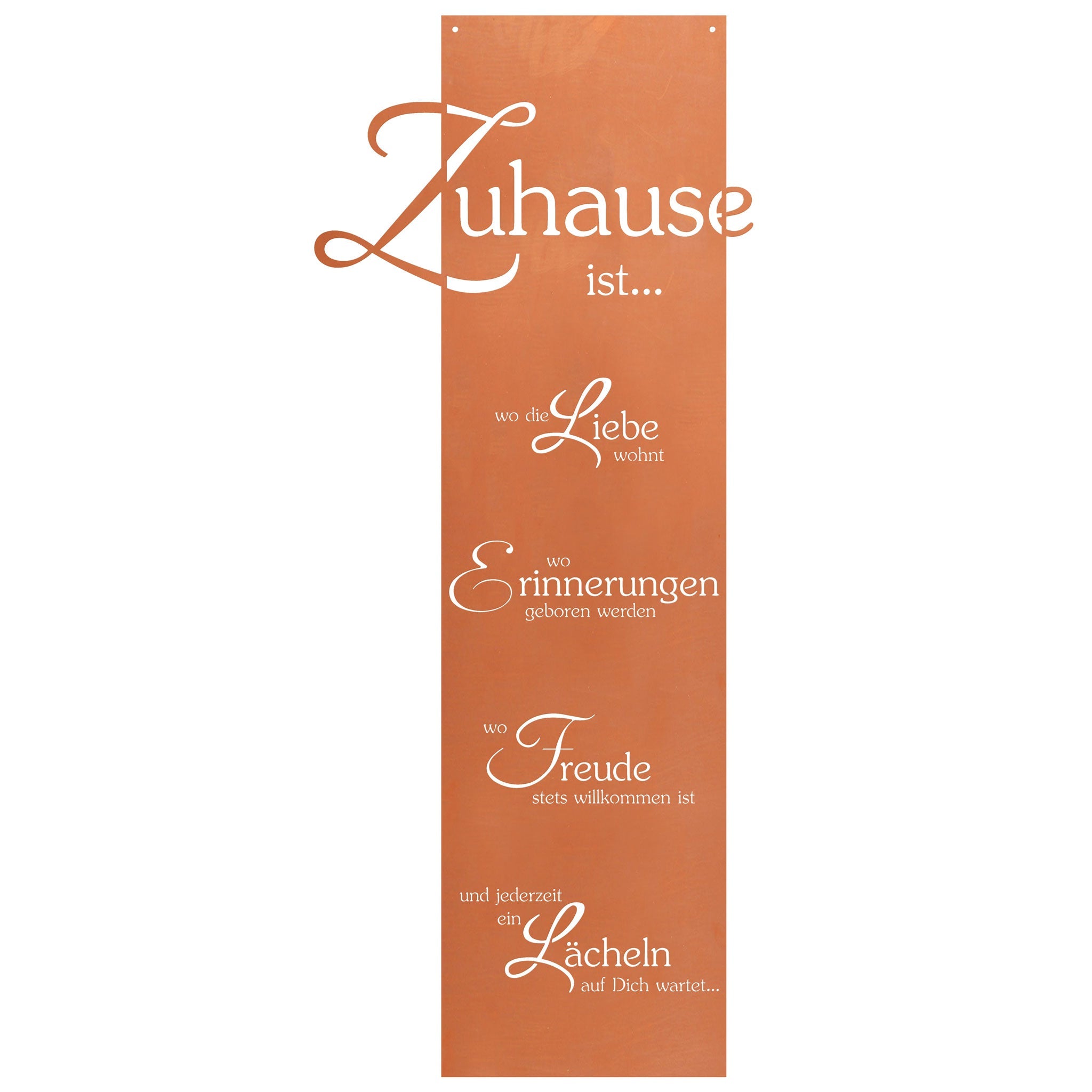 Edelrost Schild Gedichttafel - Zuhause - Spruchschild Rost Deko Eingang Groß