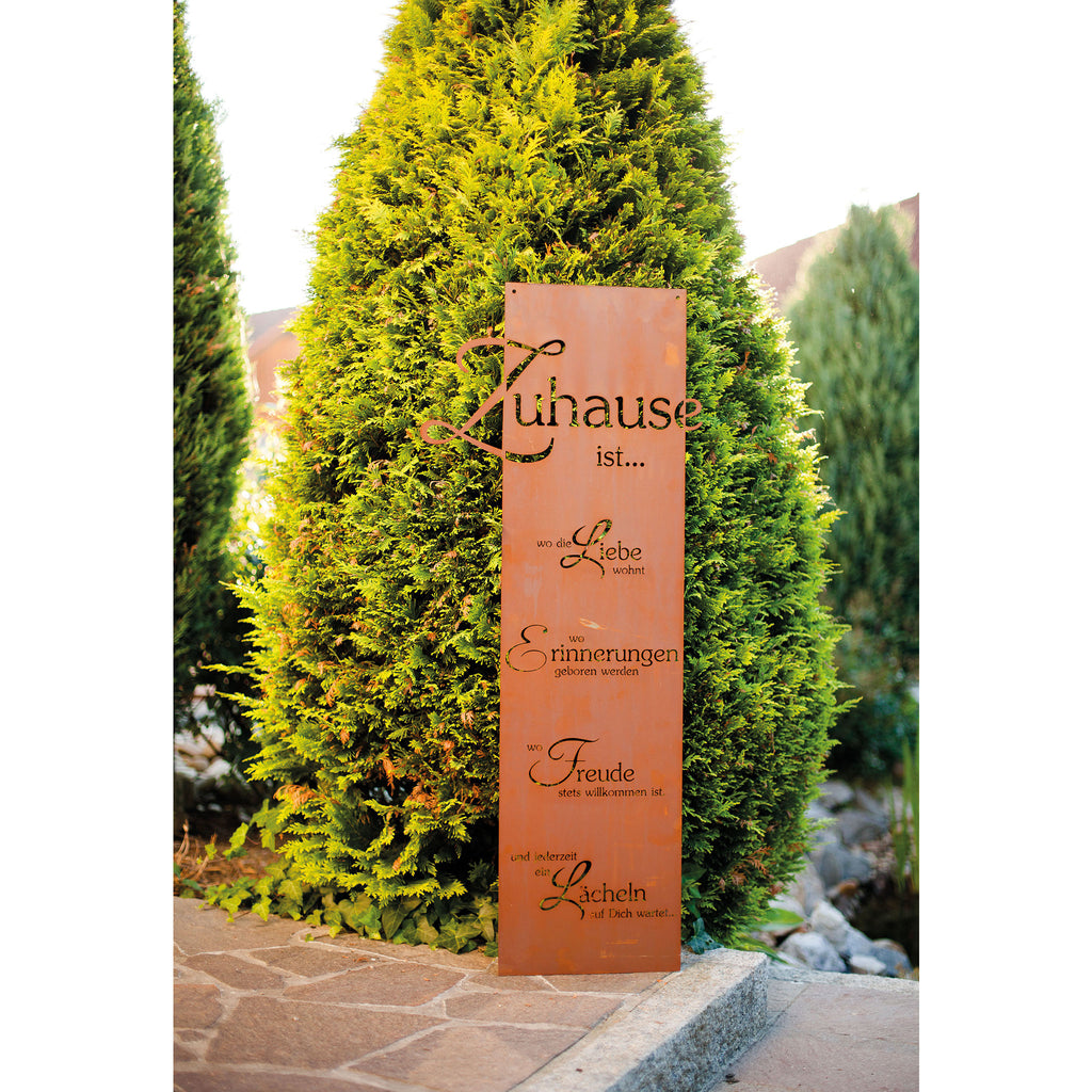 Edelrost Schild Gedichttafel - Zuhause - Spruchschild Rost Deko Eingang Groß