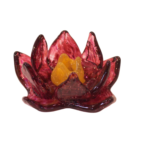 Glasblume Dahlie aus Edelrost mit 2 mundgeblasenen Glasblüten Höhe 88 cm