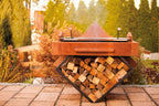 Grill Geometrie - Grillstelle Edelrost mit Holzlege Holzkohlegrill Garten