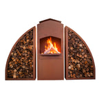 Grill Grillstelle Feuerstelle Holzkohlegrill XL Meridian mit Holzlege Edelrost