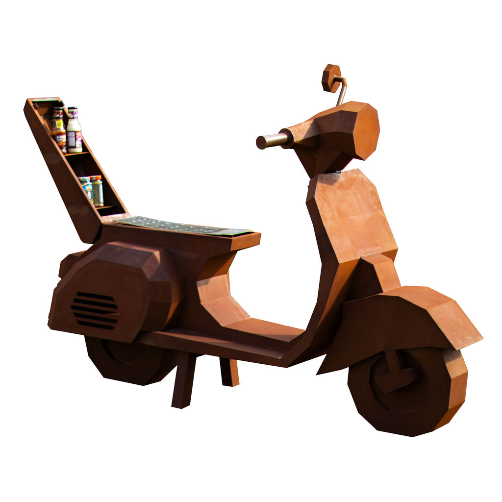 Grillstelle Grill  - Roller Vespa - Grill  für Rollerfans Echtrost - Edelrost