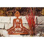 Gartenfigur Hindu-Göttin Shiva aus Edelrost Metall Gartendeko Rost Deko Wohndeko